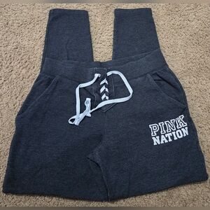 PINK Victoria's Secret Lace Up Pocket Joggers Sweatpants